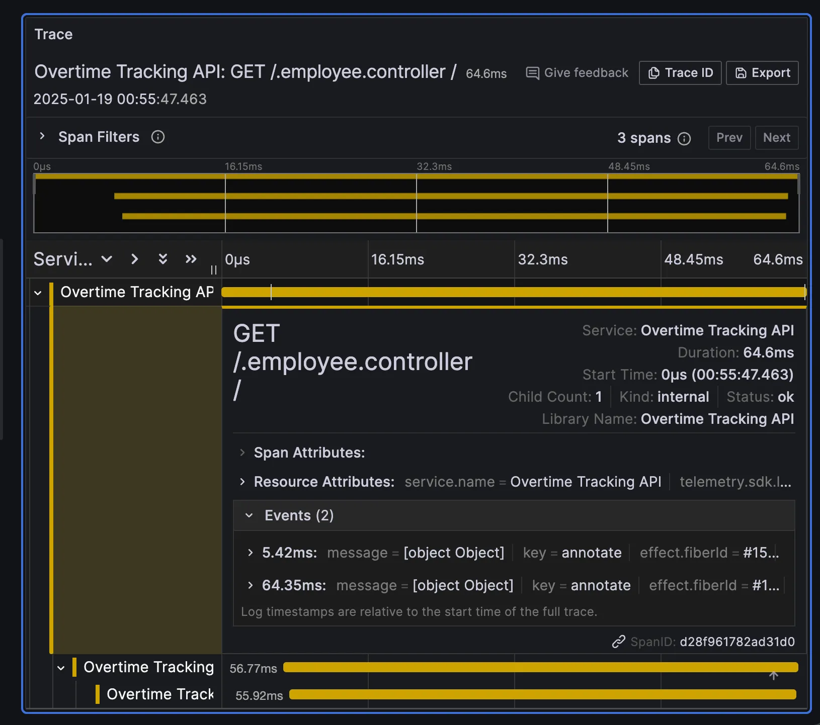 tracing example